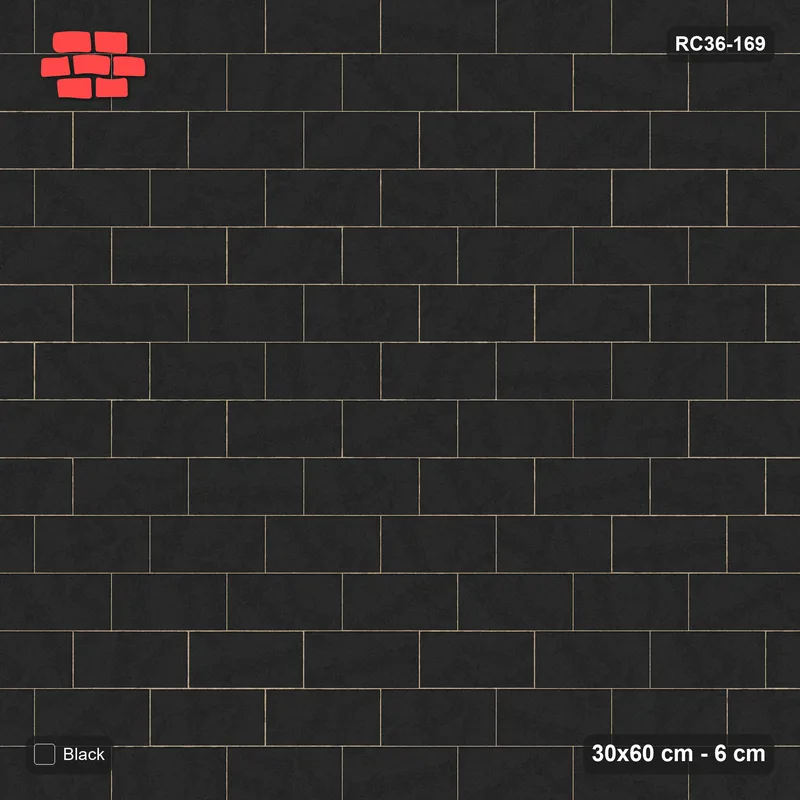 Interlock (Pasco) 30x60 cm · RC36-169 · Running Bond 1/3, Single Tone · Top view