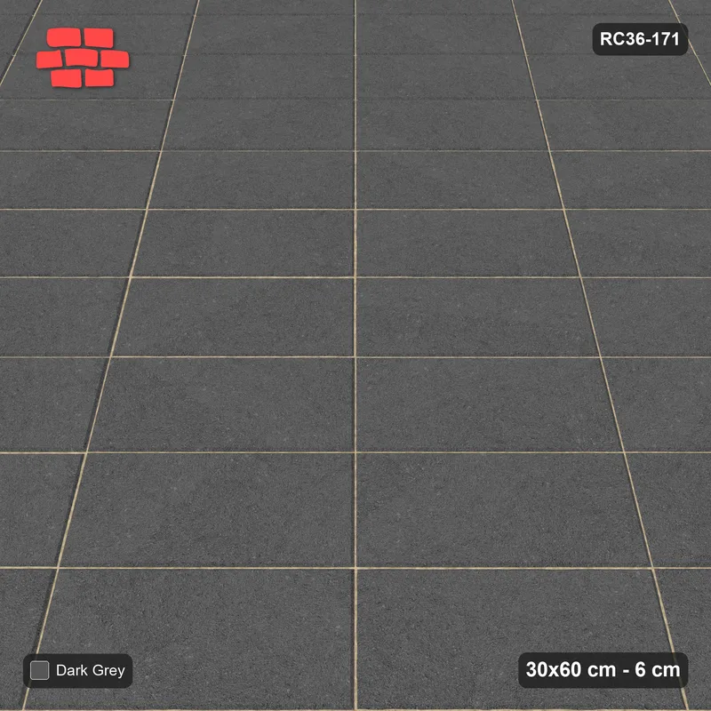 Interlock (Pasco) 30x60 cm · RC36-171 · Diagonal Stack Bond, Single Tone · Side view