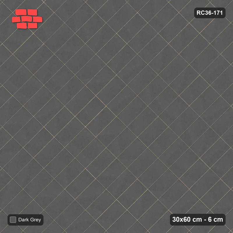 Interlock (Pasco) 30x60 cm · RC36-171 · Diagonal Stack Bond, Single Tone · Top view