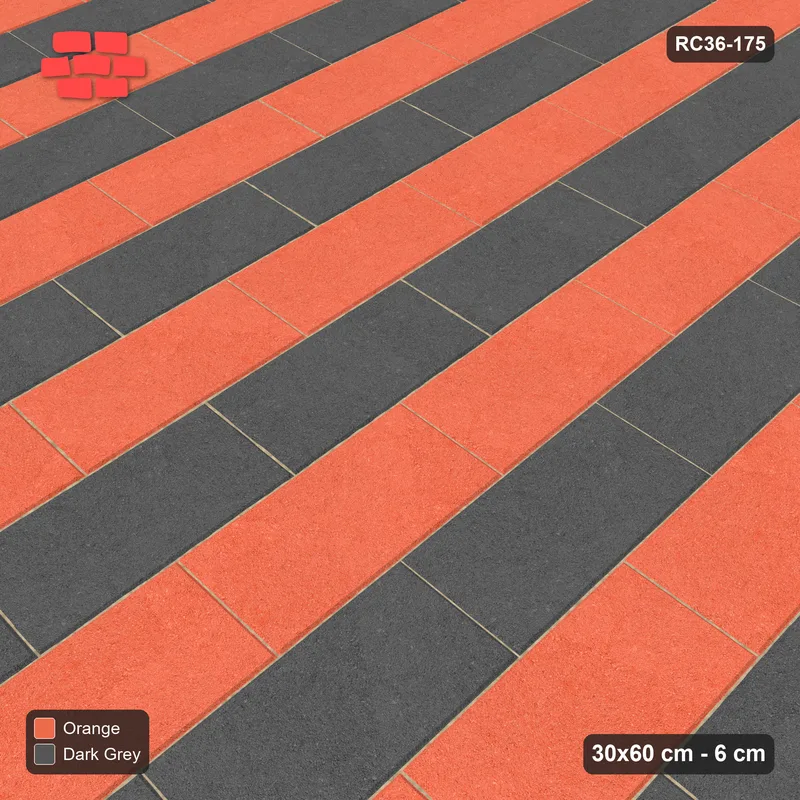 Interlock (Pasco) 30x60 cm · RC36-175 · Vertical Running Bond 1/2, Alternating Courses in 42H Kerb Frame · Side view