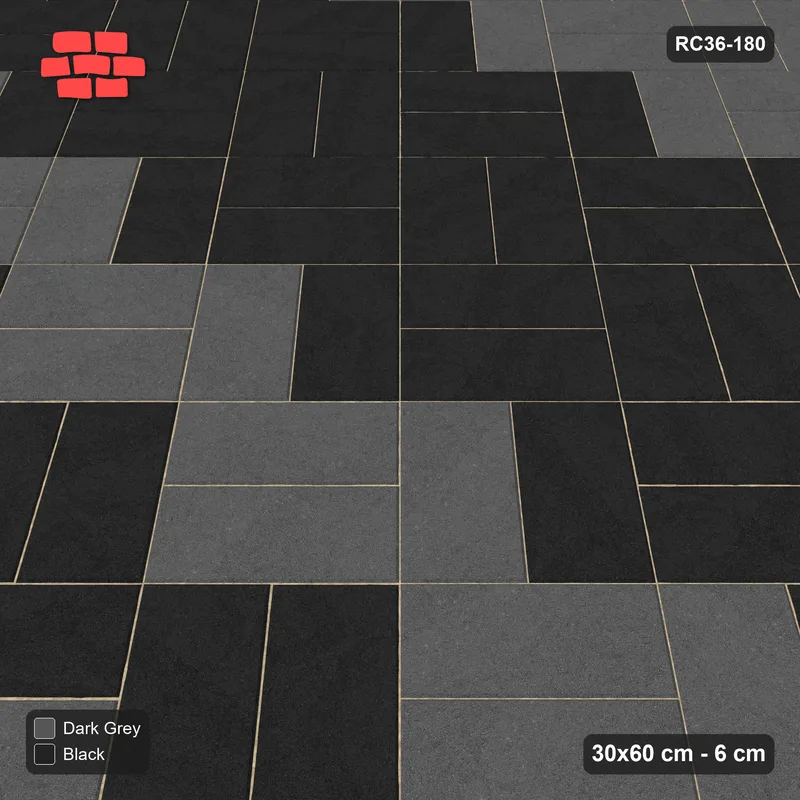 Interlock (Pasco) 30x60 cm · RC36-180 · Diagonal Parquet, Graded Wide Bands · Side view