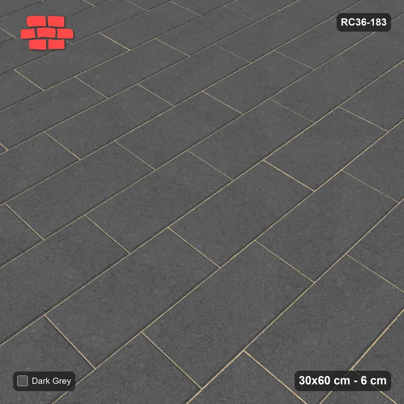 Interlock (Pasco) 30x60 cm · RC36-183 · Vertical Running Bond 1/3, Single Tone · Side view
