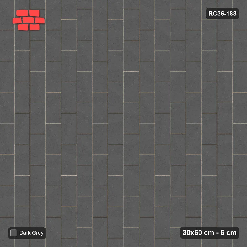 Interlock (Pasco) 30x60 cm · RC36-183 · Vertical Running Bond 1/3, Single Tone · Top view