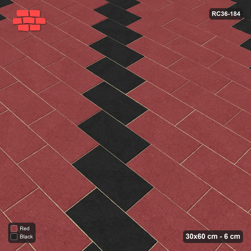 Interlock (Pasco) 30x60 cm · RC36-184 · Running Bond 1/2, Diagonal Steps · Side view