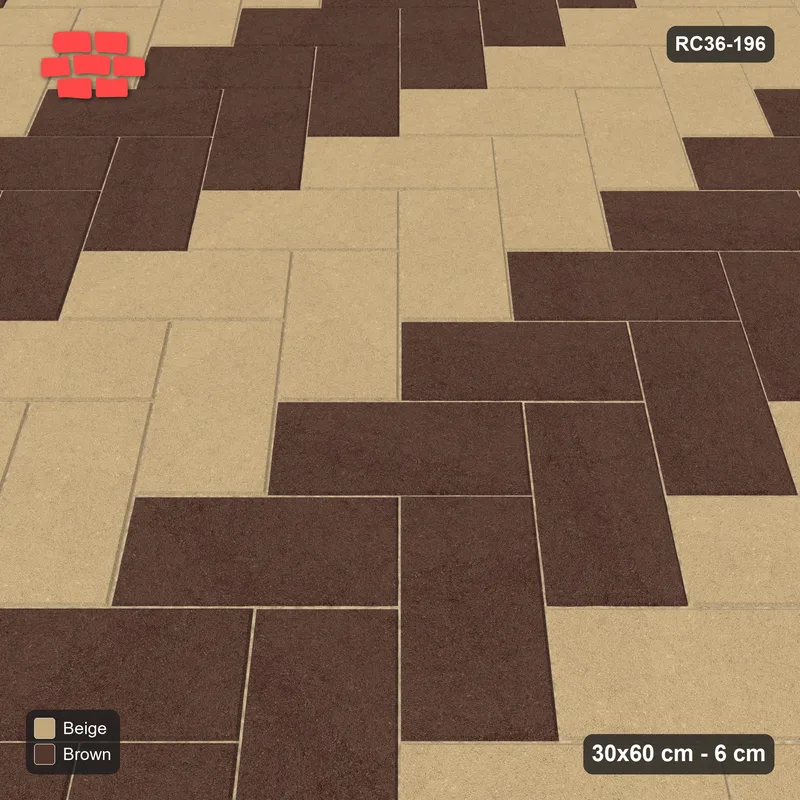 Interlock (Pasco) 30x60 cm · RC36-196 · Diagonal Herringbone, Zigzag Stripes Wide · Side view