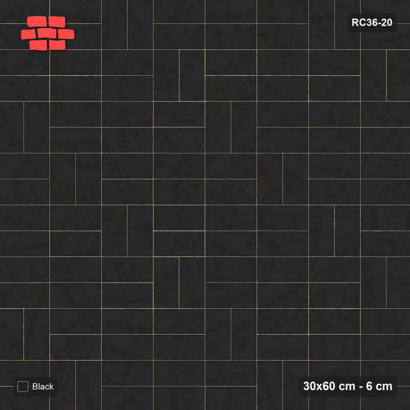 Interlock (Pasco) 30x60 cm · RC36-20 · Panel checkerboard, weave and stack · Top view