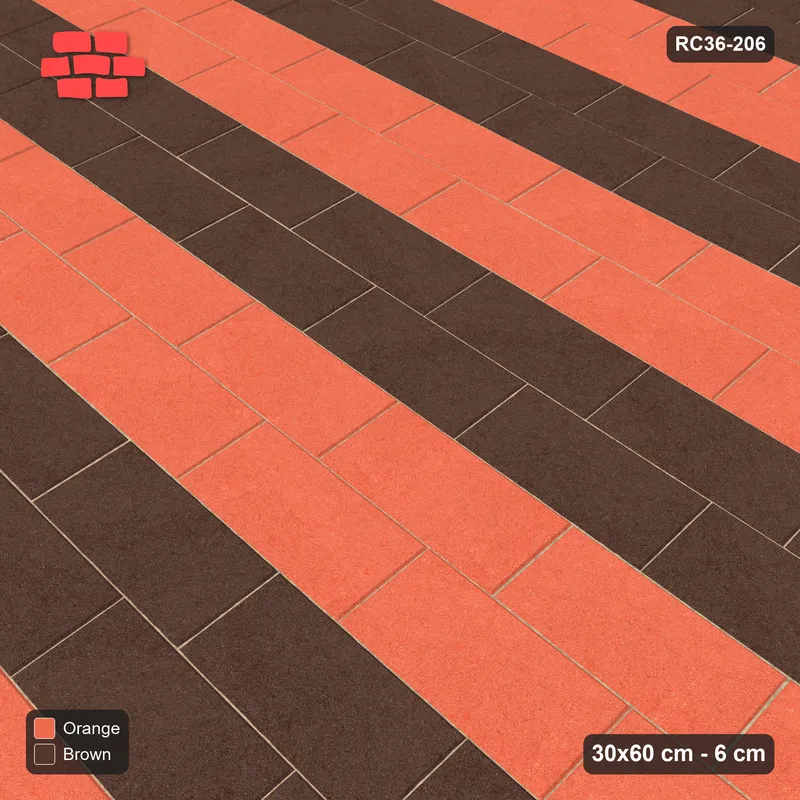 Interlock (Pasco) 30x60 cm · RC36-206 · Running Bond 1/3, Paired Course Stripes · Side view