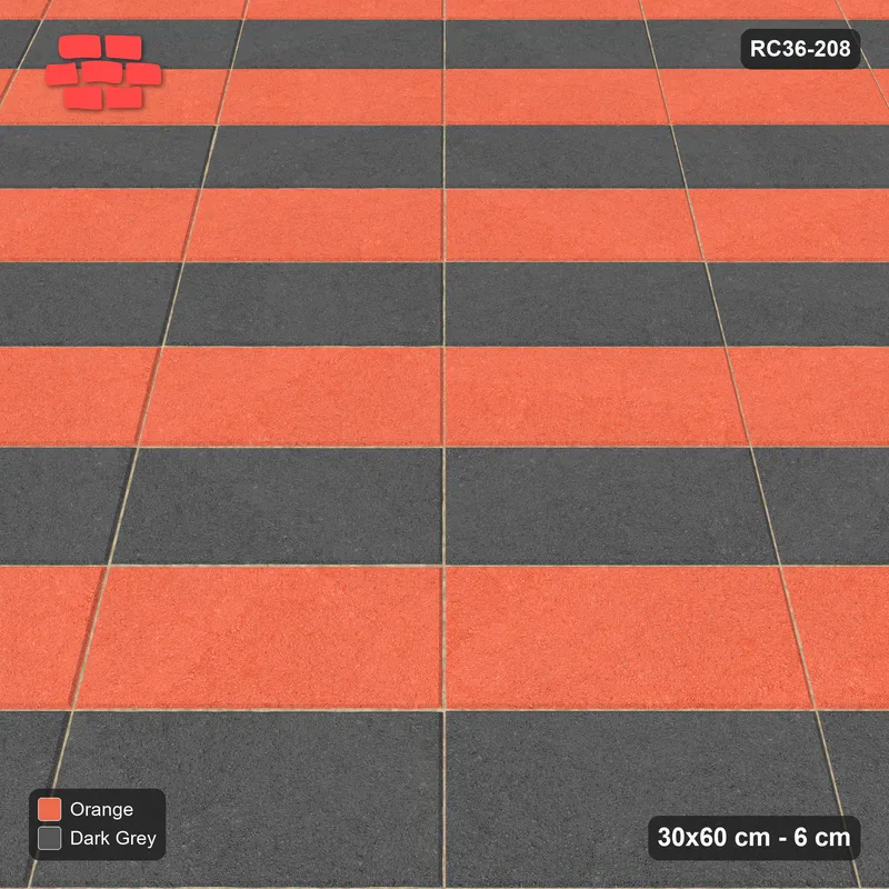 Interlock (Pasco) 30x60 cm · RC36-208 · Diagonal Stack Bond, Alternating Courses · Side view