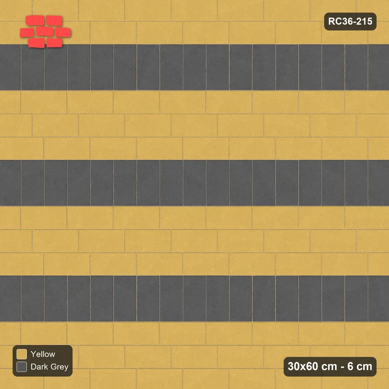 Interlock (Pasco) 30x60 cm · RC36-215 · Quarter-Bond Stretchers with Soldier Line · Top view