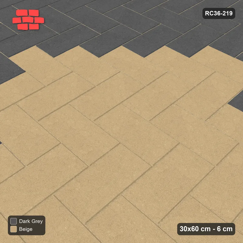 Interlock (Pasco) 30x60 cm · RC36-219 · Herringbone 90, Diamond Medallion · Side view