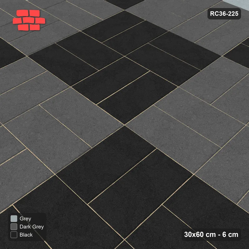 Interlock (Pasco) 30x60 cm · RC36-225 · Basketweave, Checker with Edge Course · Side view