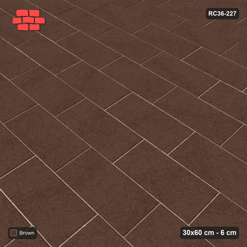 Interlock (Pasco) 30x60 cm · RC36-227 · Running Bond 1/3, Single Tone in 25H Kerb Frame · Side view