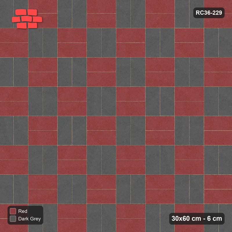 Interlock (Pasco) 30x60 cm · RC36-229 · Panel Checkerboard, Horizontal and Vertical · Top view