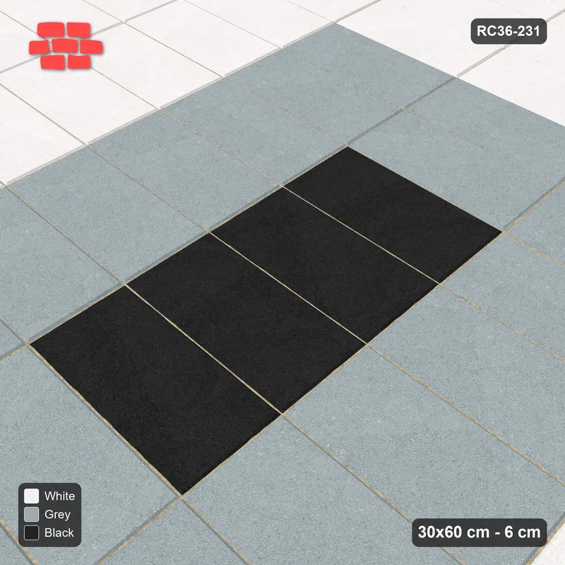 Interlock (Pasco) 30x60 cm · RC36-231 · Stack Bond, Stepped Medallion · Side view