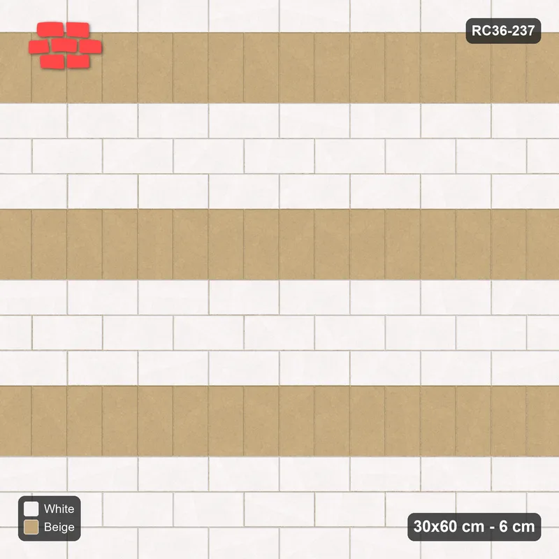 Interlock (Pasco) 30x60 cm · RC36-237 · Single Soldier Stripe · Top view
