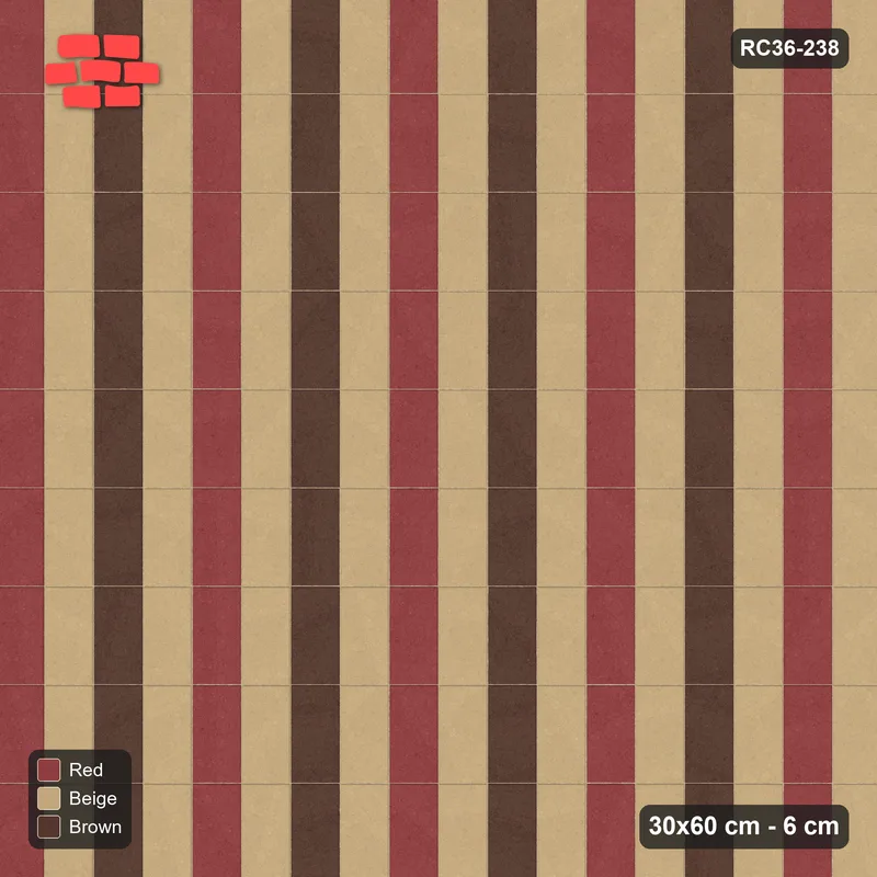 Interlock (Pasco) 30x60 cm · RC36-238 · Vertical Stack Bond, Three-Tone Columns · Top view