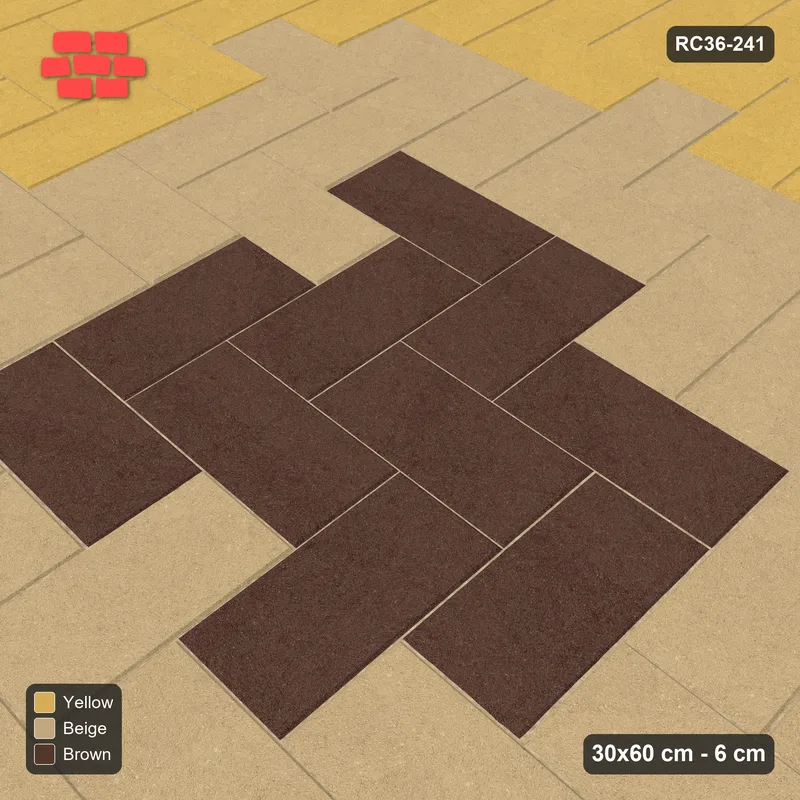 Interlock (Pasco) 30x60 cm · RC36-241 · Herringbone 90, Stepped Medallion · Side view