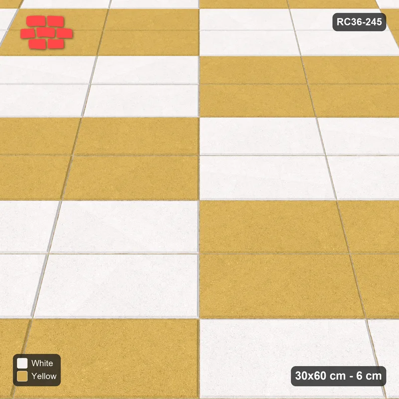 Interlock (Pasco) 30x60 cm · RC36-245 · Diagonal Stack Bond, Checker Blocks 2x2 · Side view