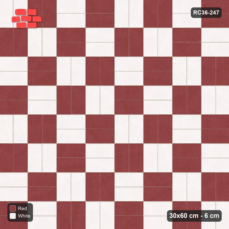 Interlock (Pasco) 30x60 cm · RC36-247 · Double Basketweave, Checker · Top view