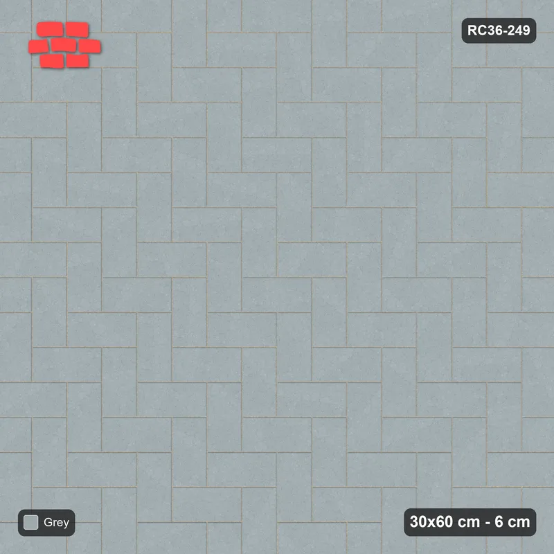 Interlock (Pasco) 30x60 cm · RC36-249 · Herringbone 90, Single Tone · Top view