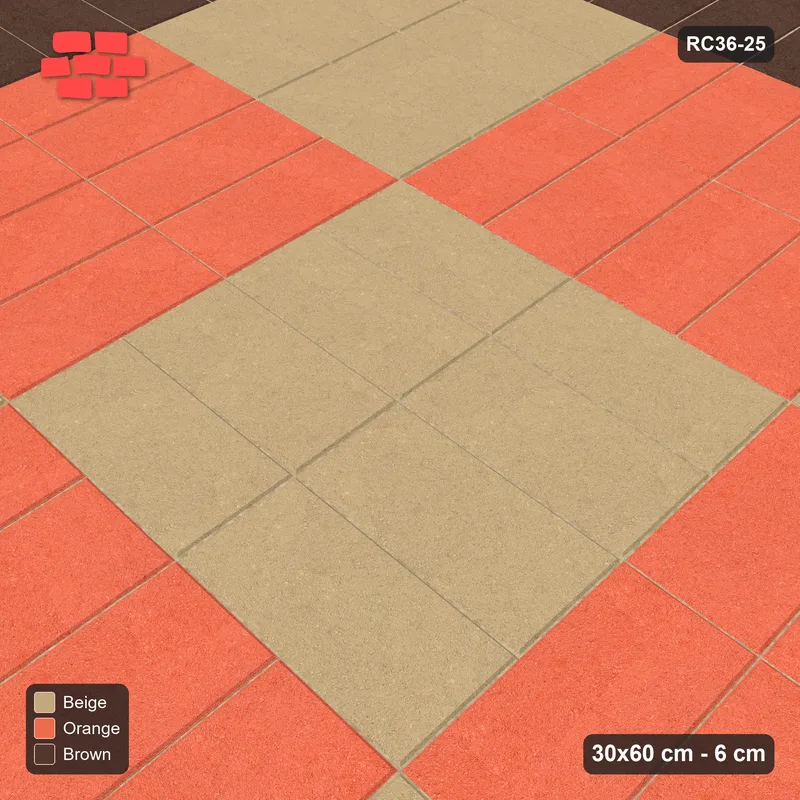 Interlock (Pasco) 30x60 cm · RC36-25 · Soldier border with panel checkerboard · Side view