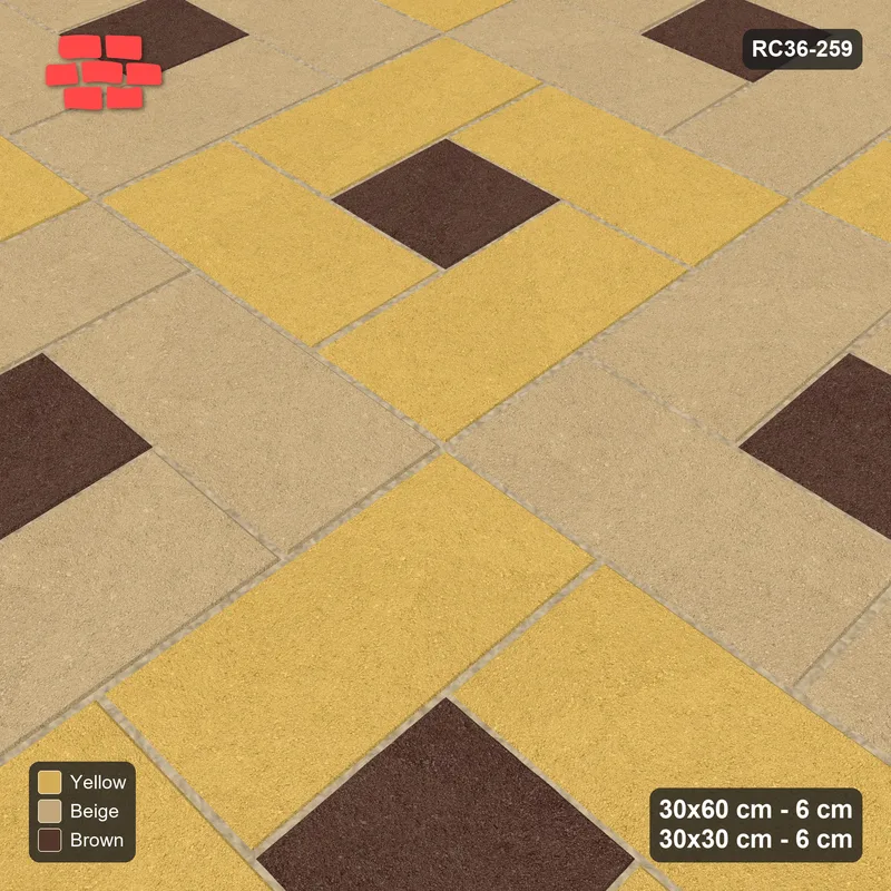 Interlock (Pasco) 30x60 cm · RC36-259 · Pinwheel CW, 30x30 Centres, Module Chequer - Harvest Gold · Side view