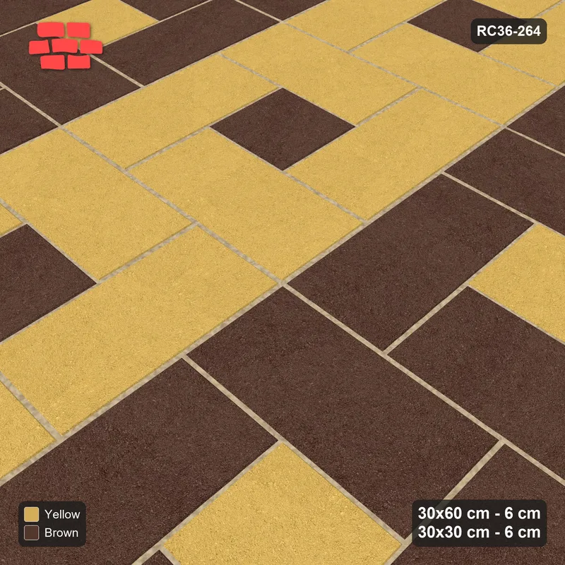 Interlock (Pasco) 30x60 cm · RC36-264 · Pinwheel ACW, 30x30 Centres, Column Bands + Kerb - Harvest · Side view