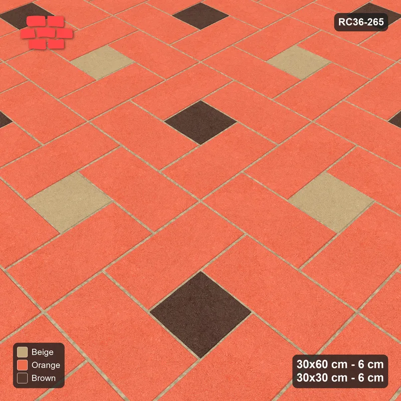 Interlock (Pasco) 30x60 cm · RC36-265 · Pinwheel CW, Solid Planks, Two-Tone Centres - Autumn · Side view