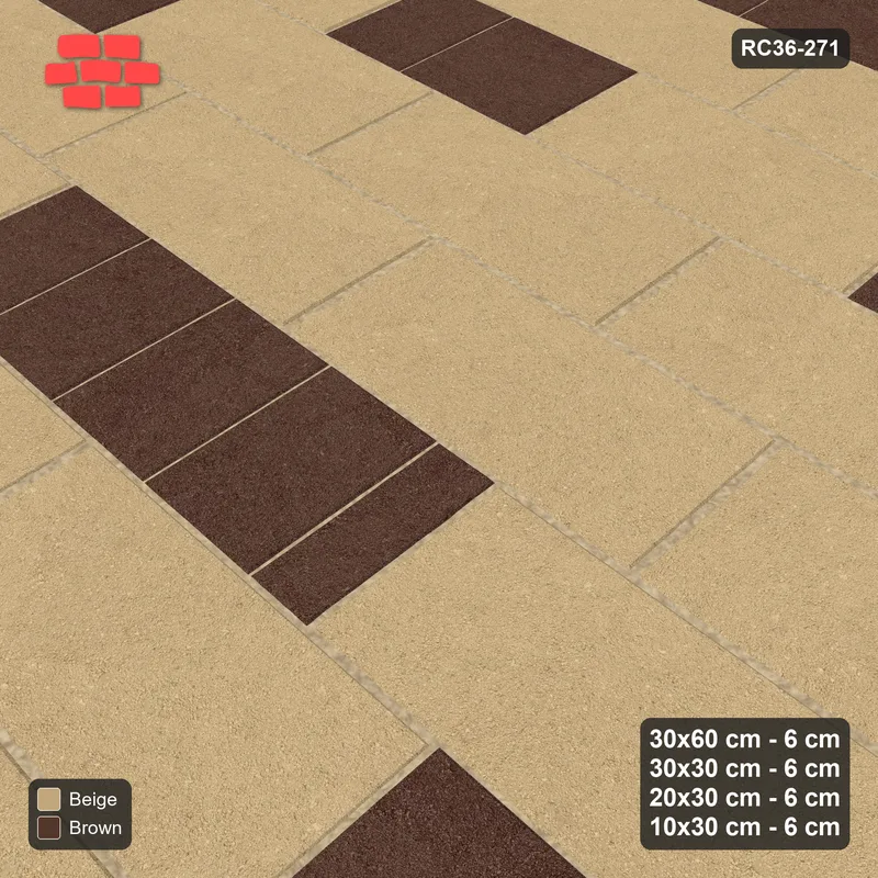 Interlock (Pasco) 30x60 cm · RC36-271 · Roman 30 Course Mix, By Length - Sandstone · Side view