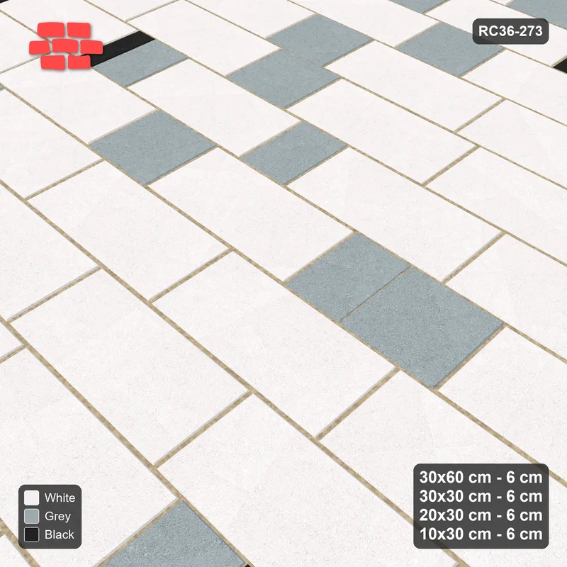 Interlock (Pasco) 30x60 cm · RC36-273 · Roman 30 Course Mix, Long, Mid and Short Tiers - Tuxedo · Side view