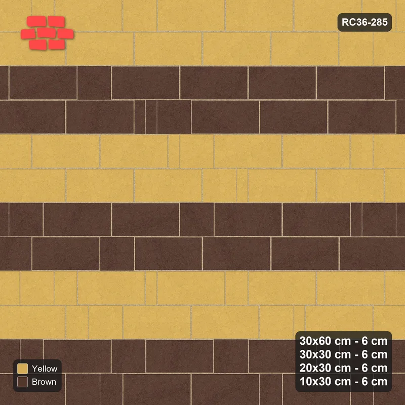 Interlock (Pasco) 30x60 cm · RC36-285 · Roman 30 Course Mix, Double Course Bands - Harvest · Top view