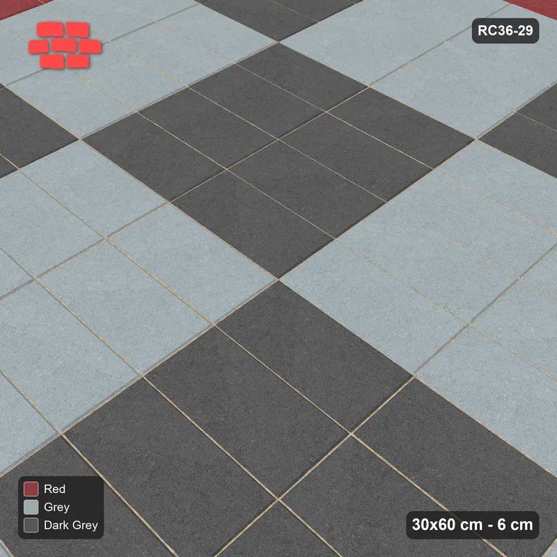 Interlock (Pasco) 30x60 cm · RC36-29 · Stretcher border with basketweave panels · Side view