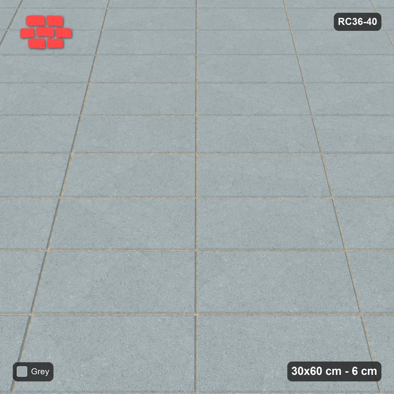 Interlock (Pasco) 30x60 cm · RC36-40 · Diagonal stack bond · Side view