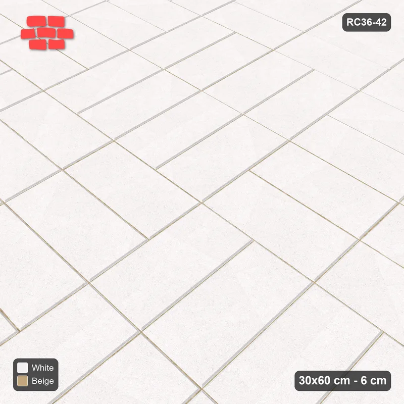 Interlock (Pasco) 30x60 cm · RC36-42 · Double basketweave in 54F kerb frame · Side view
