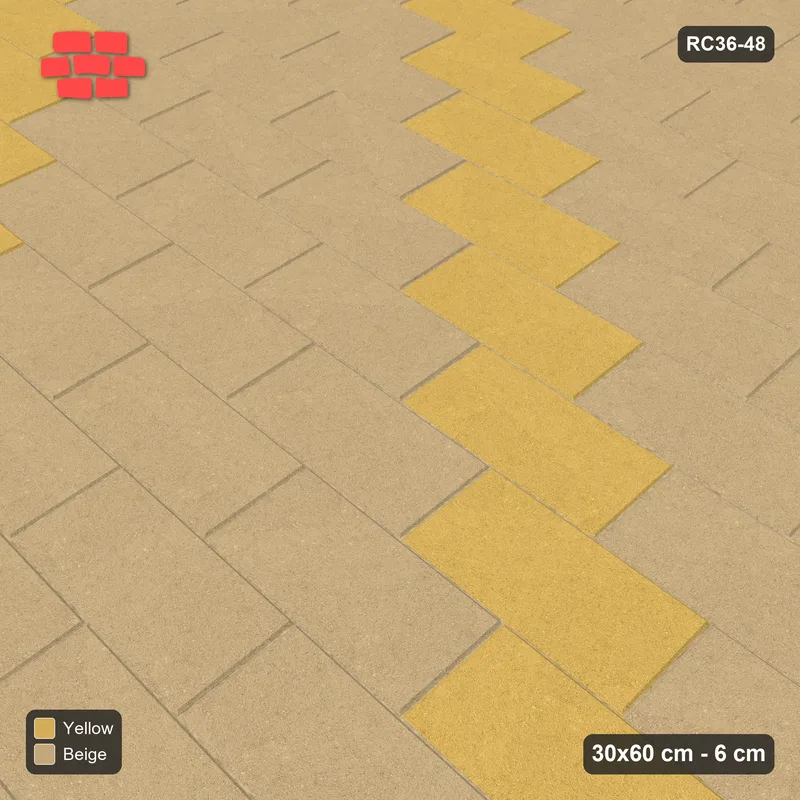 Interlock (Pasco) 30x60 cm · RC36-48 · Running bond with diagonal ochre steps · Side view