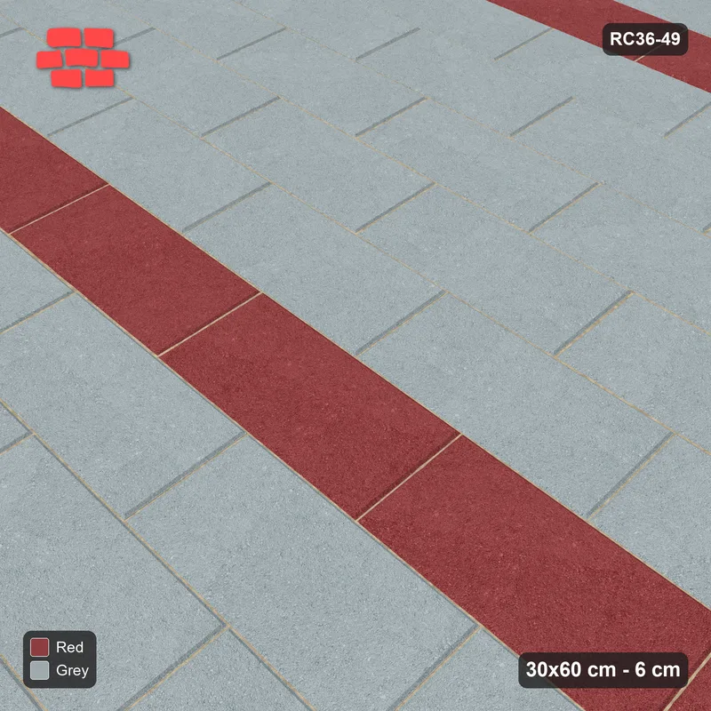 Interlock (Pasco) 30x60 cm · RC36-49 · Striped running bond in 30F kerb frame · Side view