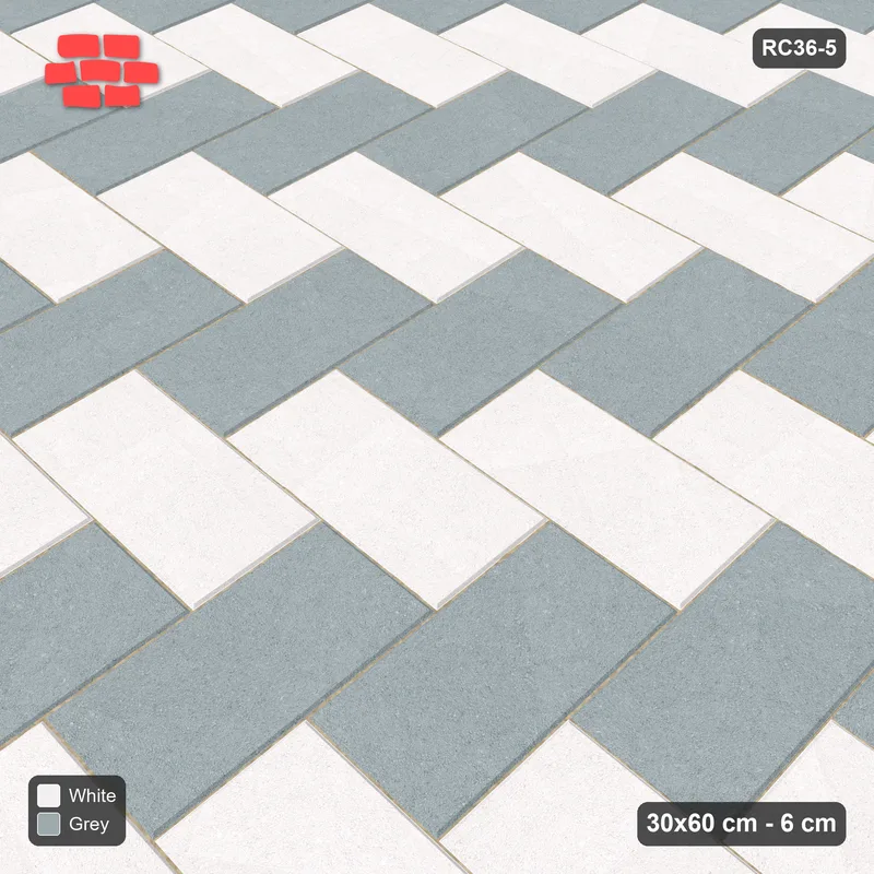 Interlock (Pasco) 30x60 cm · RC36-5 · Two-tone herringbone · Side view