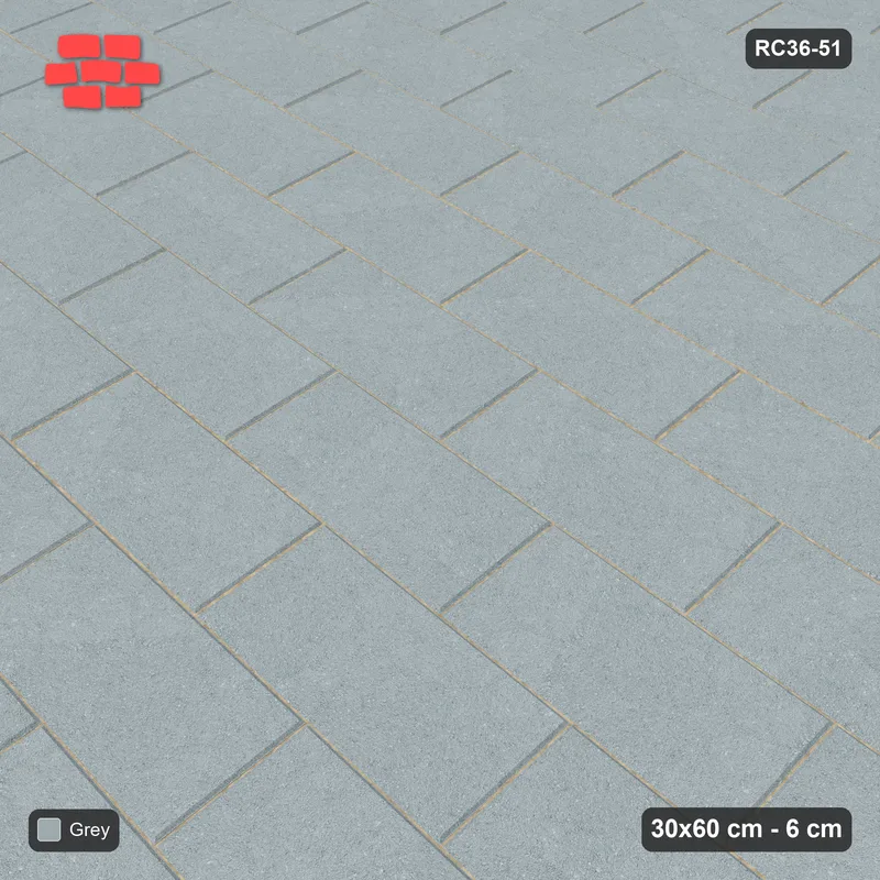 Interlock (Pasco) 30x60 cm · RC36-51 · Running Bond 1/2, Single Tone · Side view