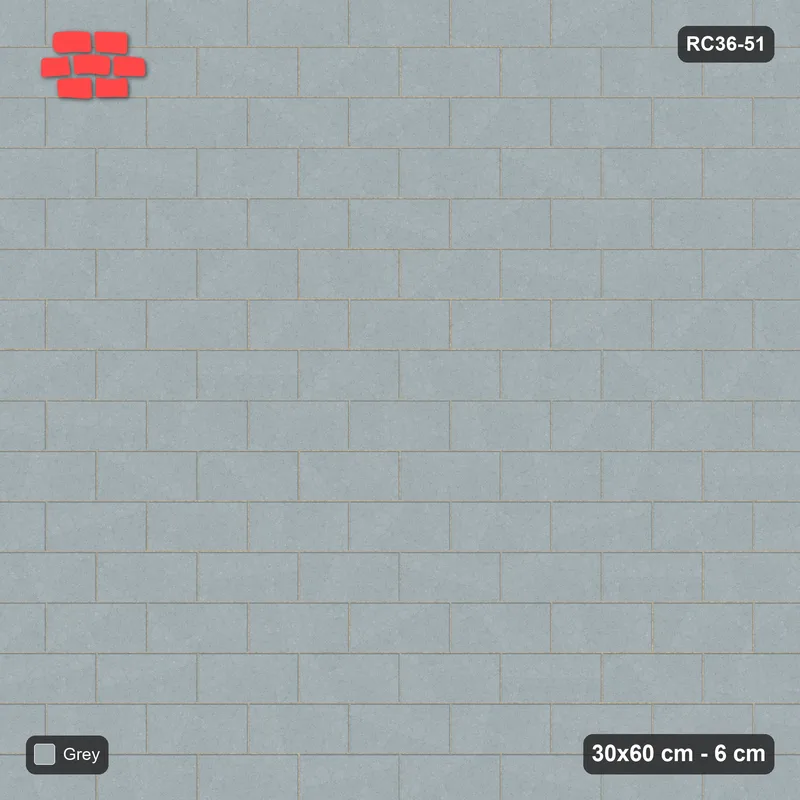 Interlock (Pasco) 30x60 cm · RC36-51 · Running Bond 1/2, Single Tone · Top view