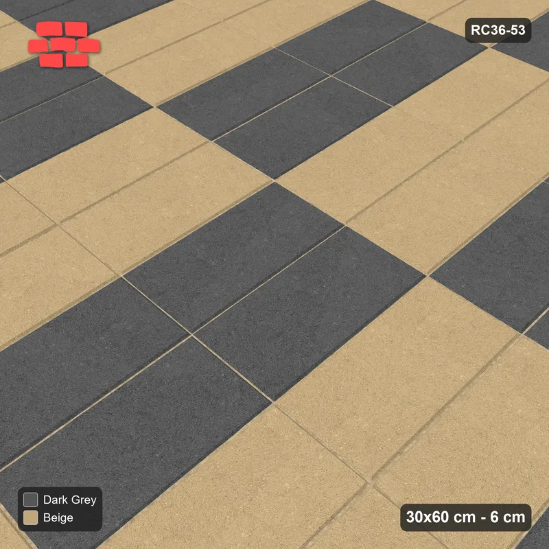 Interlock (Pasco) 30x60 cm · RC36-53 · Vertical Stack Bond, Checker Blocks 2x2 · Side view