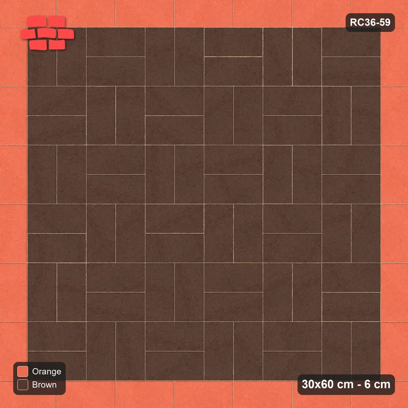 Interlock (Pasco) 30x60 cm · RC36-59 · Stretcher Border with Small Panels · Top view