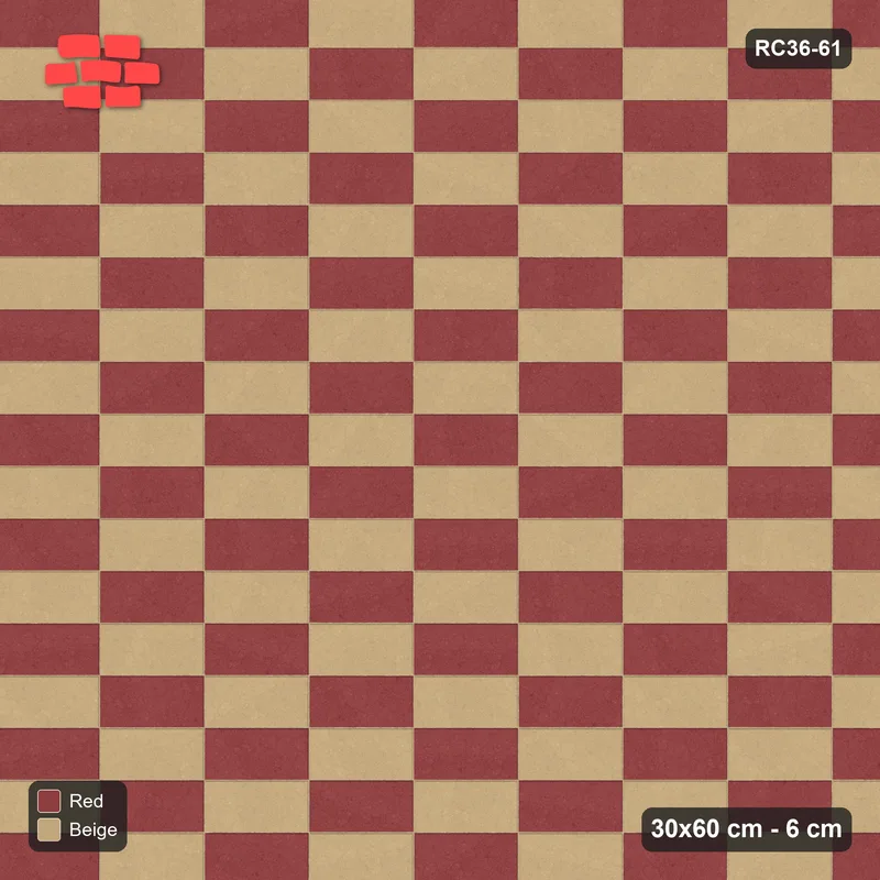 Interlock (Pasco) 30x60 cm · RC36-61 · Stack Bond, Checker · Top view