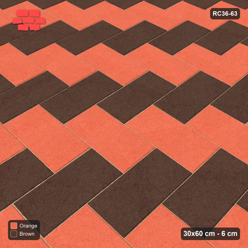 Interlock (Pasco) 30x60 cm · RC36-63 · Herringbone 90, Two-Tone Weave in 38B Kerb Frame · Side view
