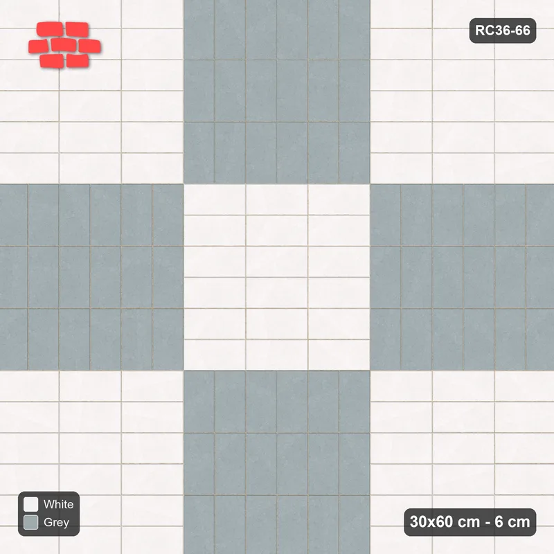 Interlock (Pasco) 30x60 cm · RC36-66 · Large Panel Checkerboard · Top view