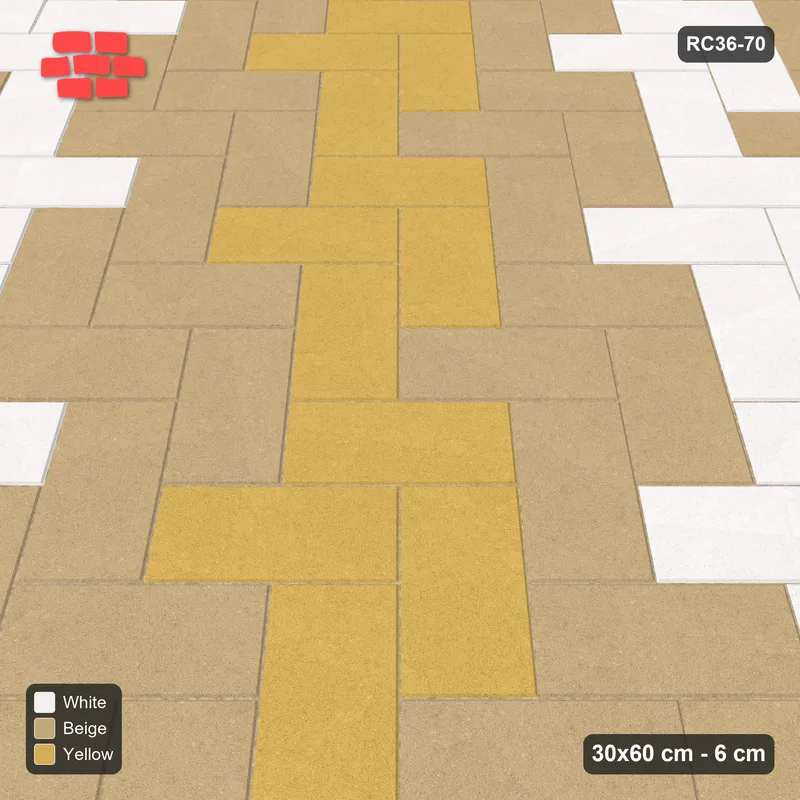 Interlock (Pasco) 30x60 cm · RC36-70 · Diagonal Herringbone, Three-Tone Diagonal · Side view