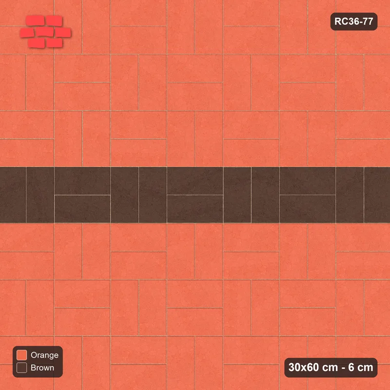 Interlock (Pasco) 30x60 cm · RC36-77 · Basketweave, Feature Band · Top view