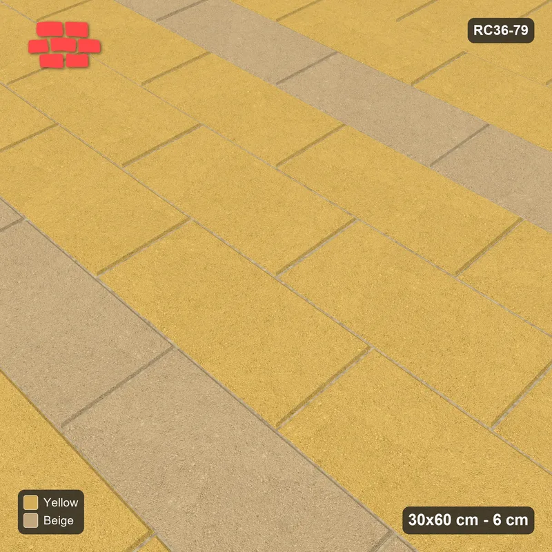 Interlock (Pasco) 30x60 cm · RC36-79 · Running Bond 1/2, Accent Course Every 4th in 38F Kerb Frame · Side view