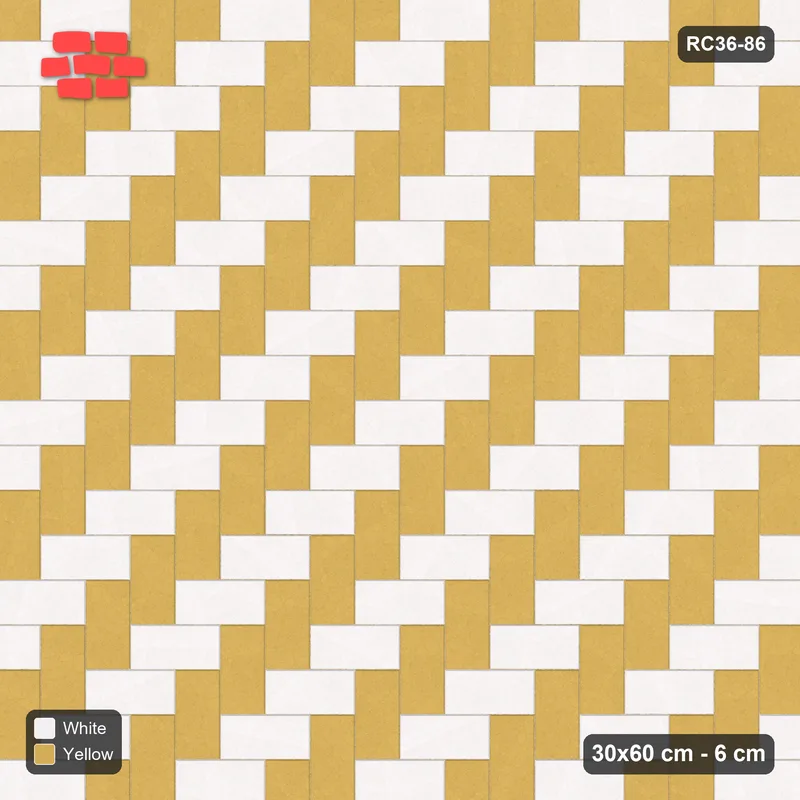 Interlock (Pasco) 30x60 cm · RC36-86 · Herringbone 90, Two-Tone Weave · Top view