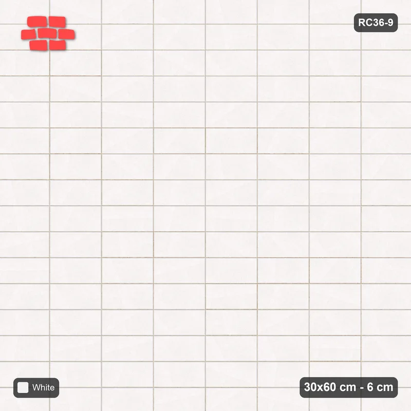 Interlock (Pasco) 30x60 cm · RC36-9 · Stack bond · Top view