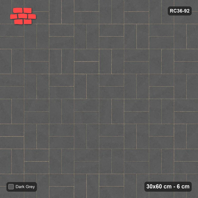 Interlock (Pasco) 30x60 cm · RC36-92 · Basketweave, Single Tone · Top view